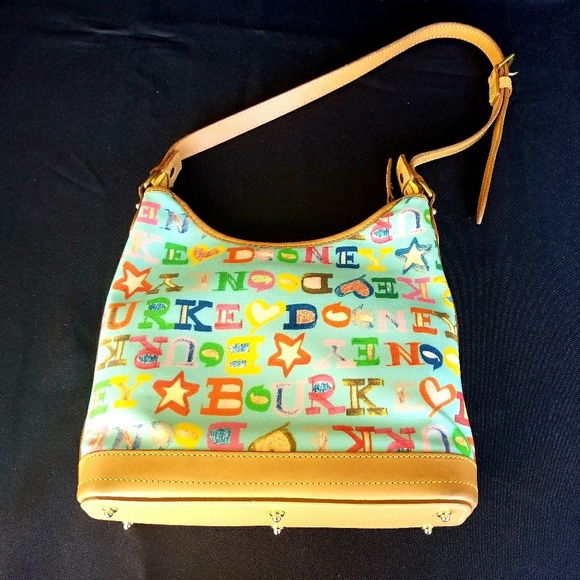 EUC Dooney & Bourke Light Blue/Multi Handbag - Picture 4 of 6